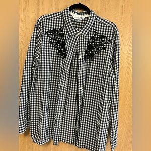 Old Navy Black and White Checkered Shirt